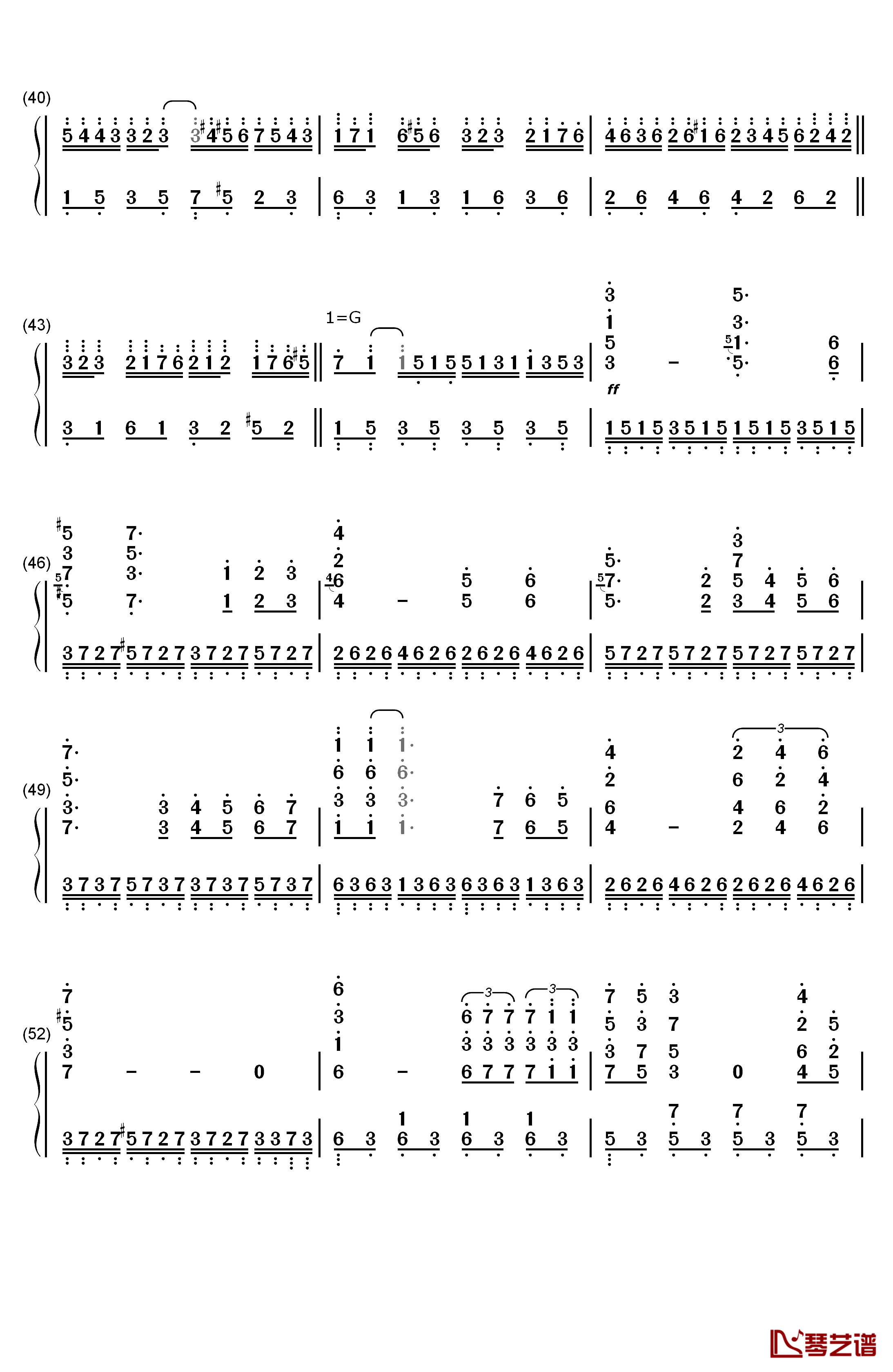 星空钢琴简谱-数字双手-理查德·克莱德曼 Richard Clayderman4