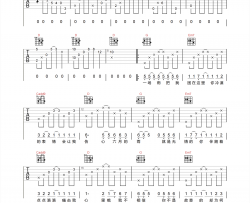 六月的雨吉他谱-胡歌-G调高清原版-吉他弹唱六线谱