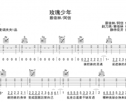 玫瑰少年吉他谱-蔡依林/阿信-C调指法弹唱六线谱