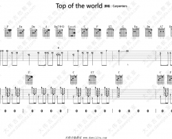 Top Of The World吉他谱 C调吉他谱 世界之巅吉他演示视频